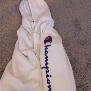 White Champion Zip Up